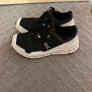 On Cloud Running Black and White Sneakers